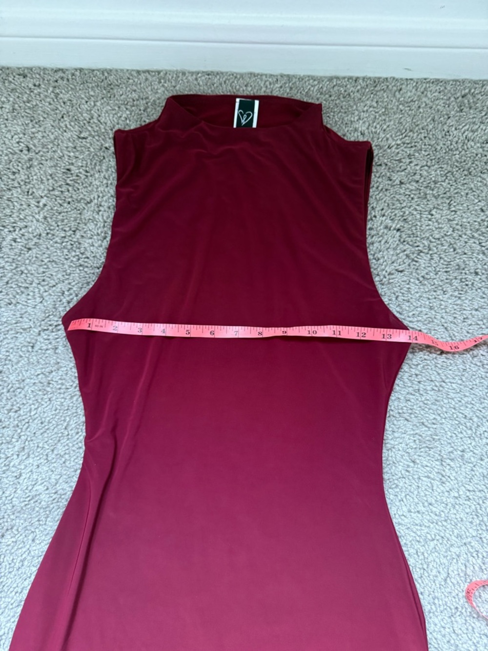 Windsor Venezia mock neck dress burgundy large - Picture 4 of 6